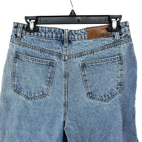 NWT Nasty Gal fray seam straight leg high rise jeans in light blue woman’s sz 8 - Picture 6 of 12